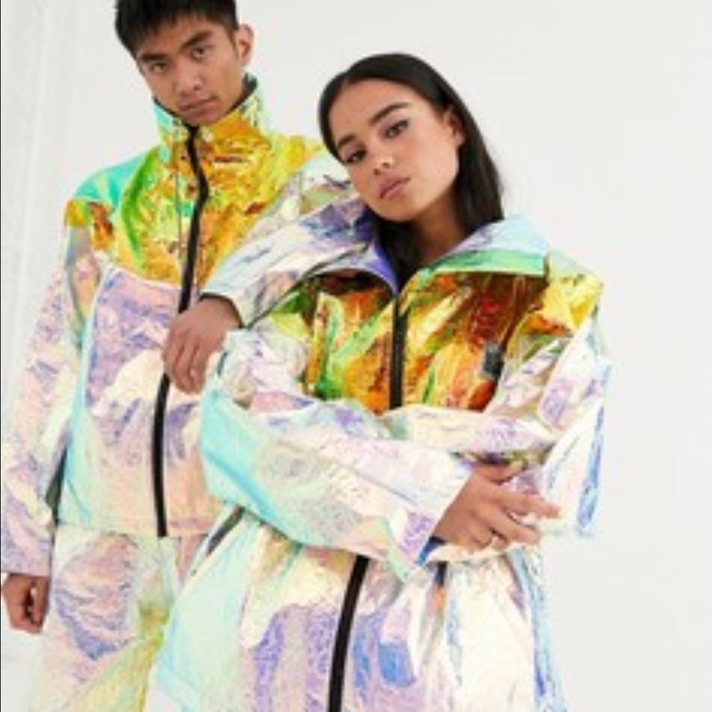 Holographic Mens Jacket Rave Small - Picture 7 of 7